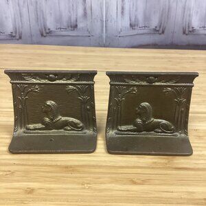 Antique Cast Iron Sphinx Egyptian Bookends